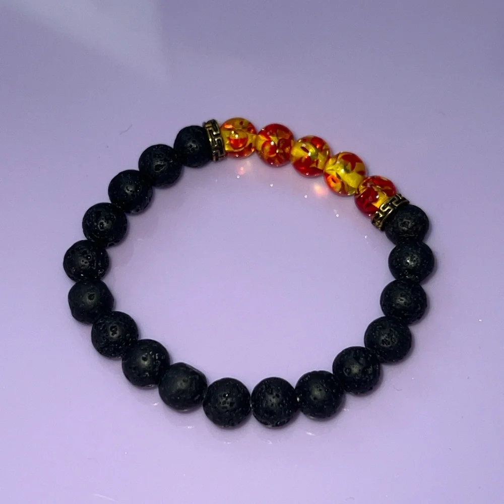 Black and Red Beaded Bracelet